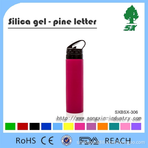 650ML BPA Free Silicone Water Bottle/Collapsible Water Bottle -Leak Proof for Athletes